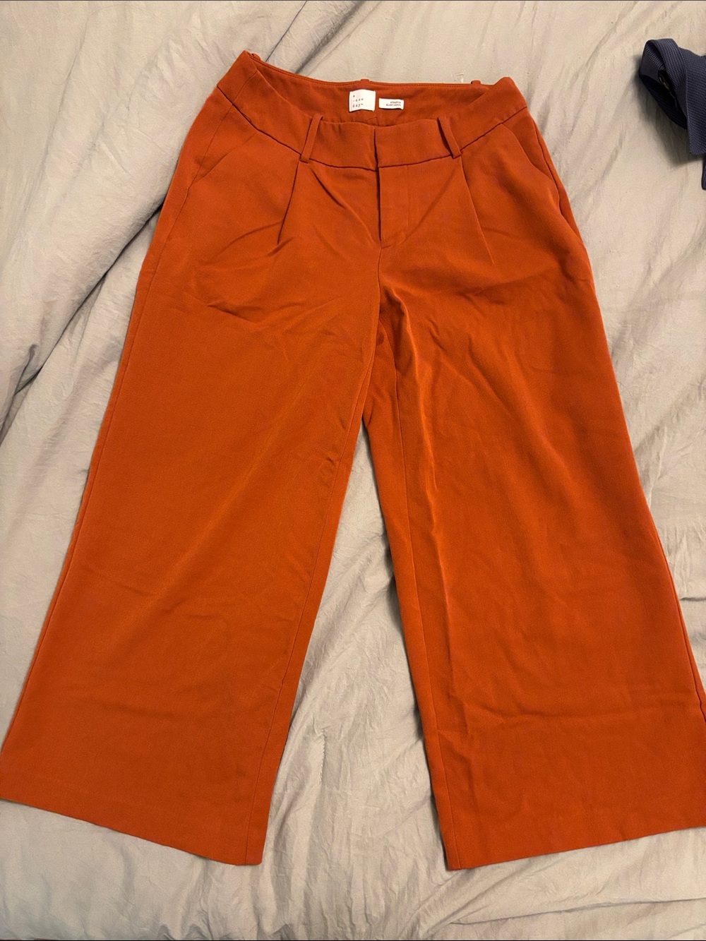 Wide Leg Cropped Pants in Rust a new day no zipper stretchy work outfit orange